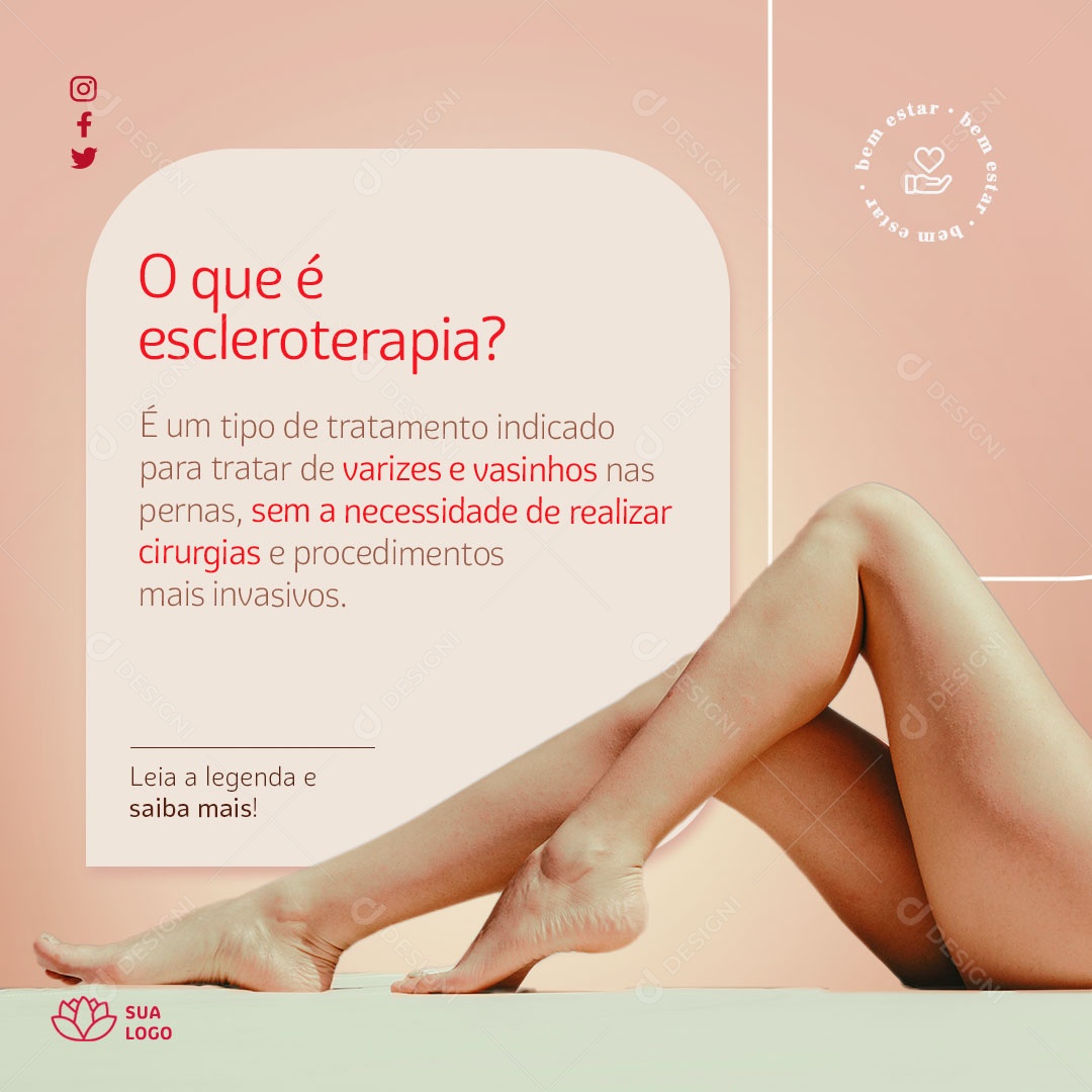 O Que é Escleroterapia Social Media PSD Editável