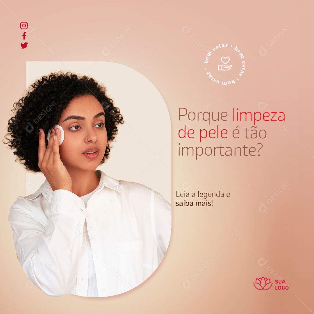 Porque Limpeza de Pele é Tão Importante Social Media PSD Editável