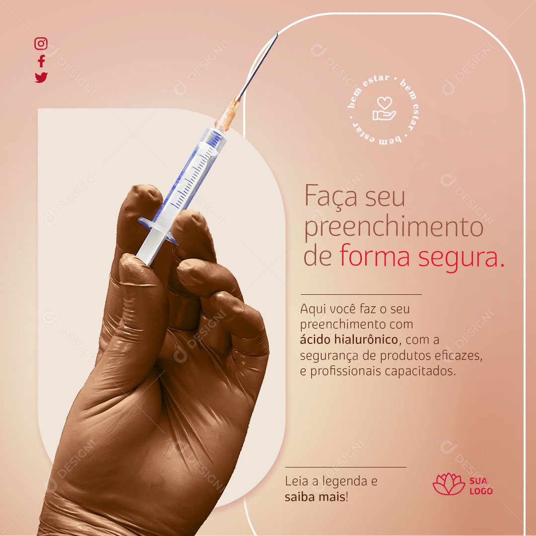 Faça Seu Preenchimento de Forma Segura Social Media PSD Editável