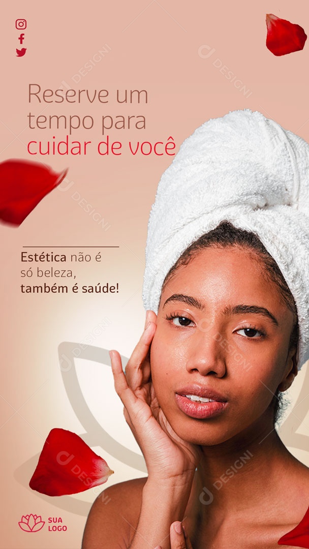 Story Reserve um Tempo Para Cuidar de Você Social Media PSD Editável