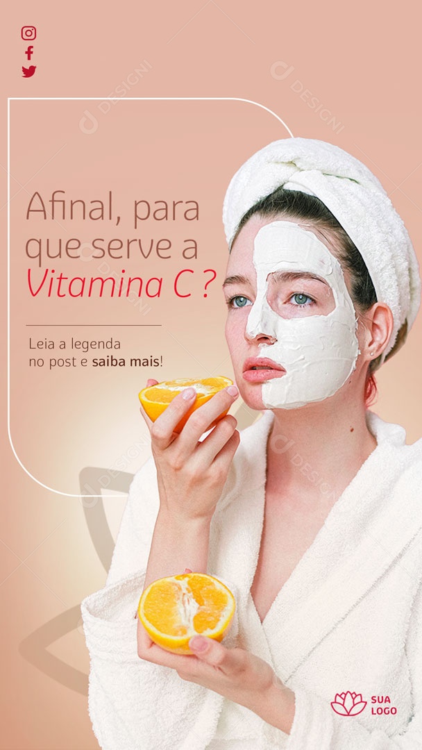 Story Afinal, Para Que Serve a Vitamina C Social Media PSD Editável