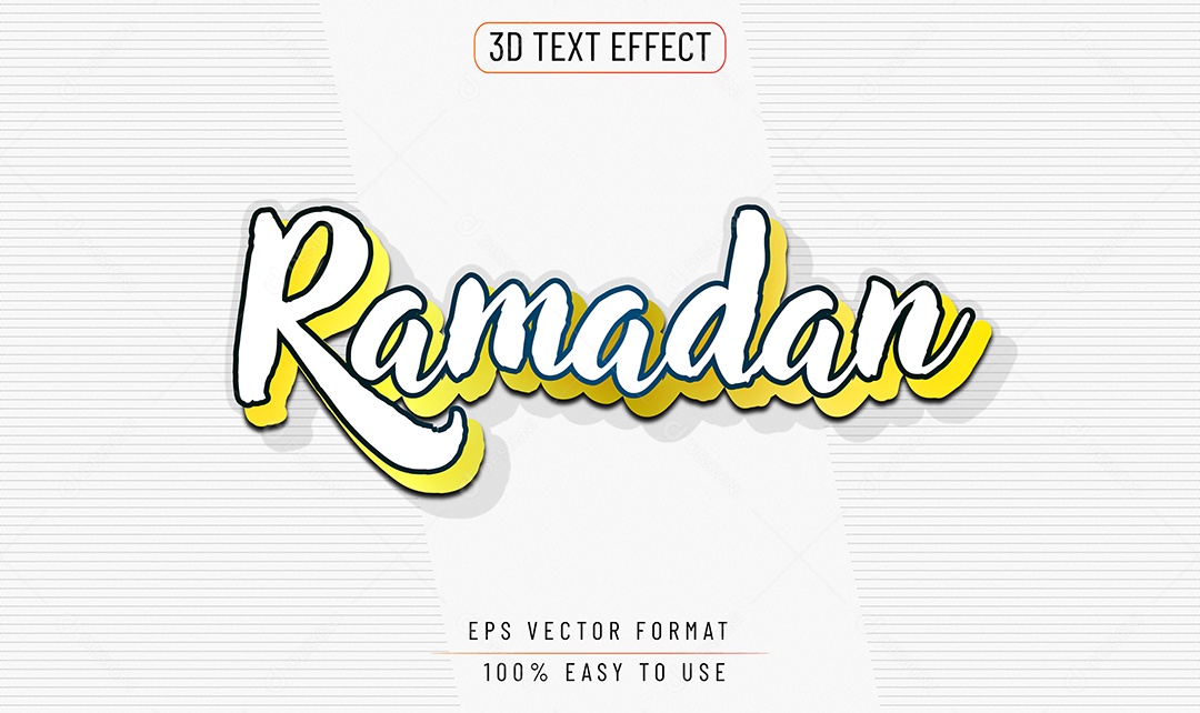 Efeito de Texto 3D Ramadan Vetor EPS