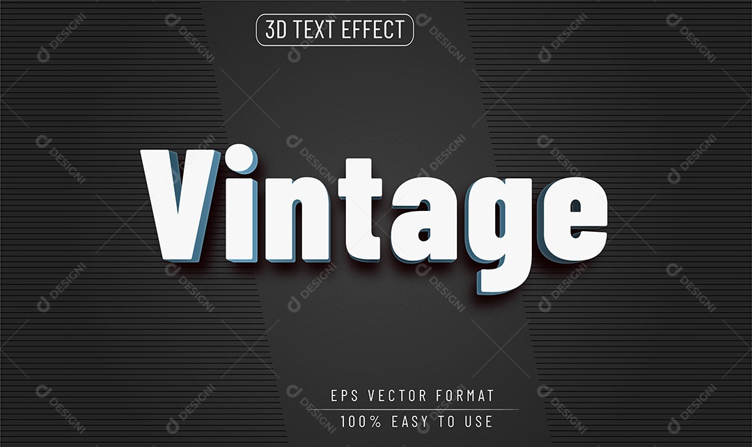 Efeito de Texto 3D Vintage Vetor EPS