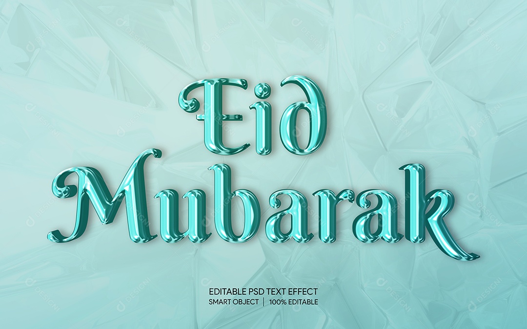 Efeito de Texto Eid Mubarak PSD Editável