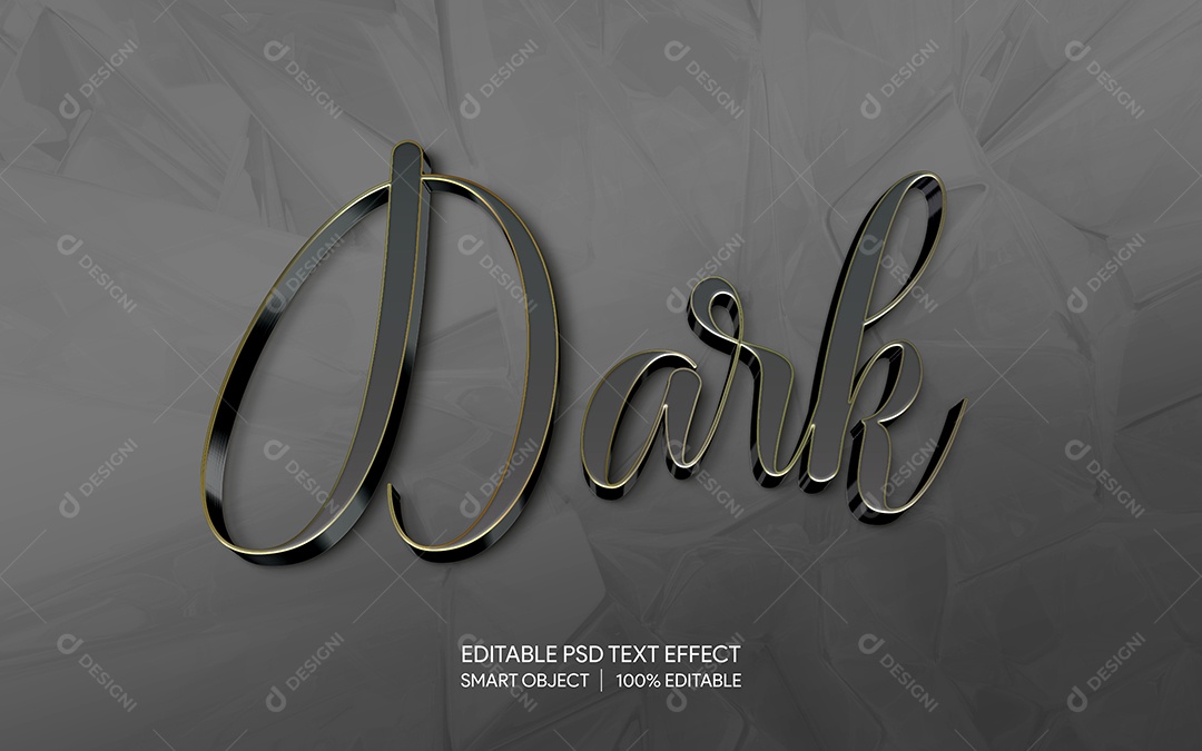 Efeito de Texto Dark PSD Editável