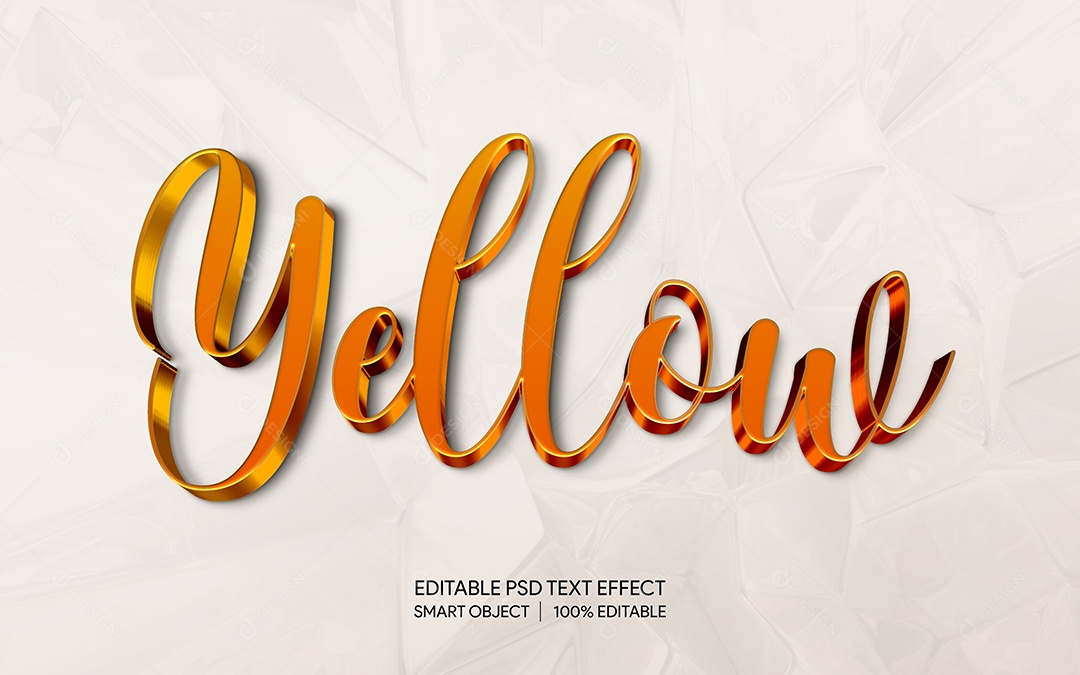 Efeito de Texto Yellow PSD Editável
