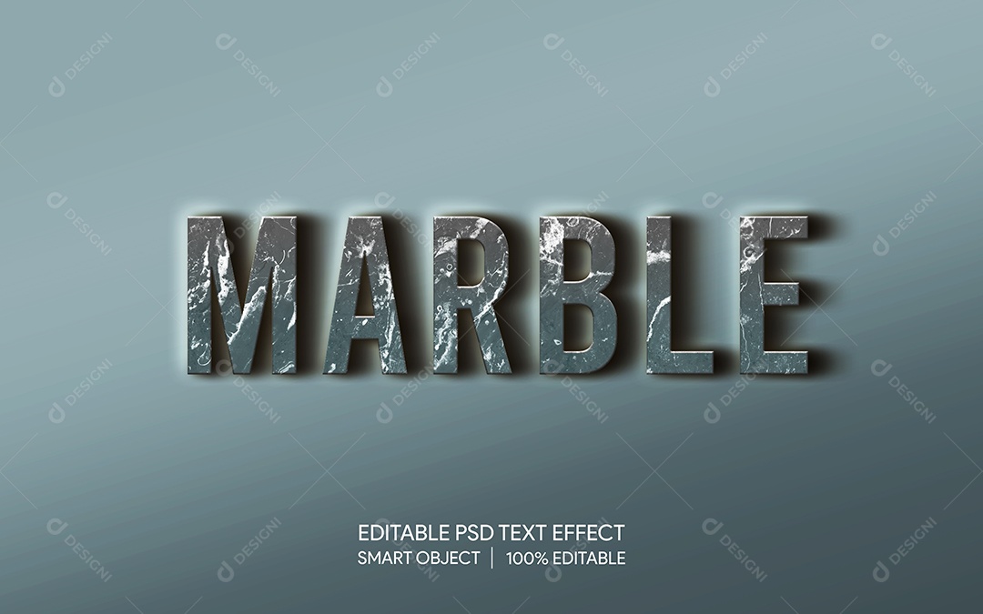 Efeito de Texto Marble PSD Editável
