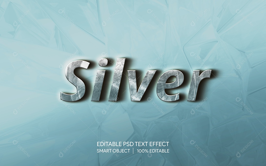 Efeito de Texto Silver PSD Editável