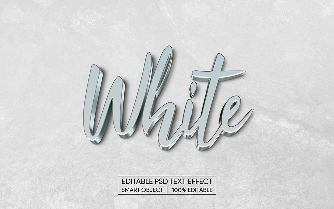 Efeito de Texto White PSD Editável