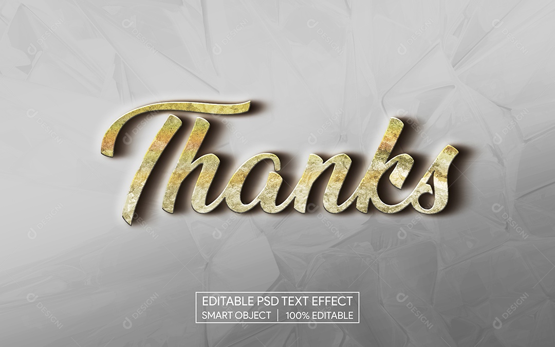 Efeito de Texto Thanks PSD Editável