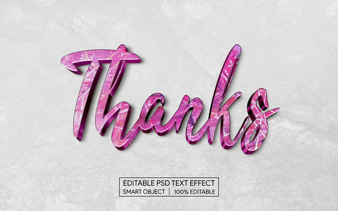 Efeito de Texto Thanks PSD Editável