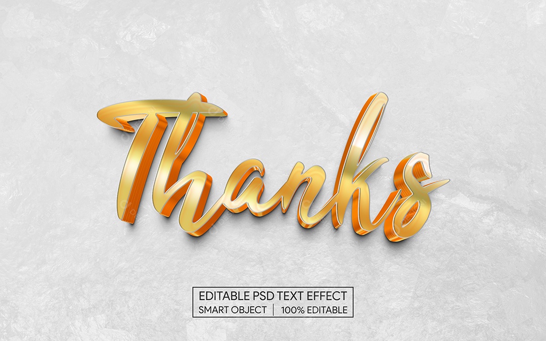 Efeito de Texto Thanks PSD Editável