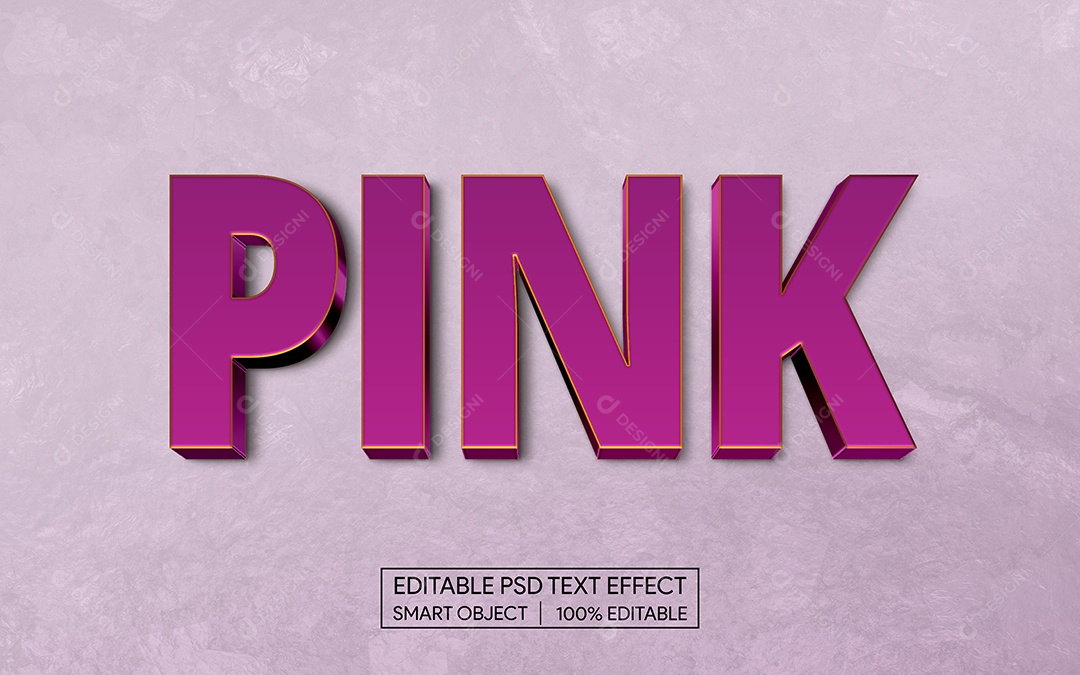 Efeito de Texto Pink PSD Editável