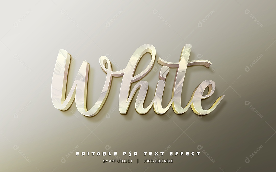 Efeito de Texto White PSD Editável