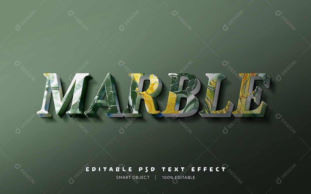 Efeito de Texto Marble PSD Editável