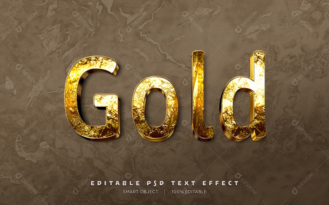 Efeito de Texto Gold PSD Editável