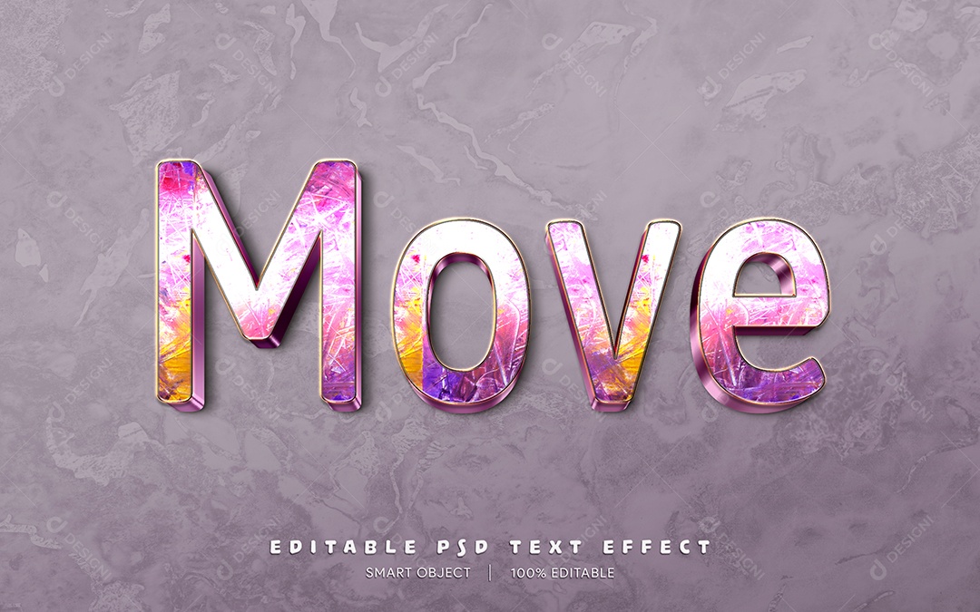 Efeito de Texto Move PSD Editável