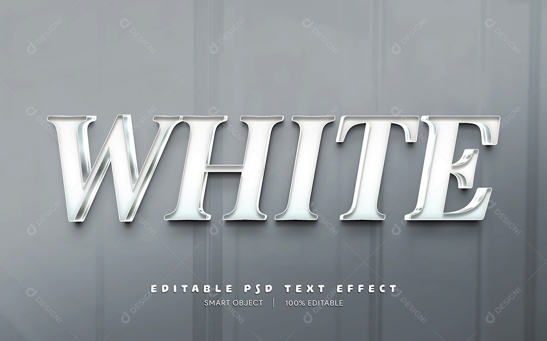 Efeito de Texto White PSD Editável
