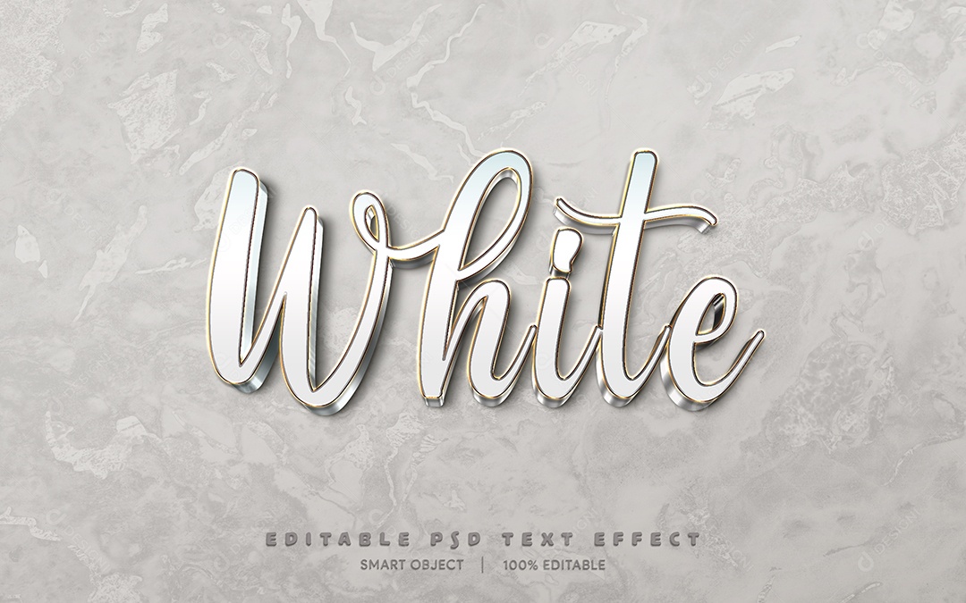 Efeito de Texto White PSD Editável