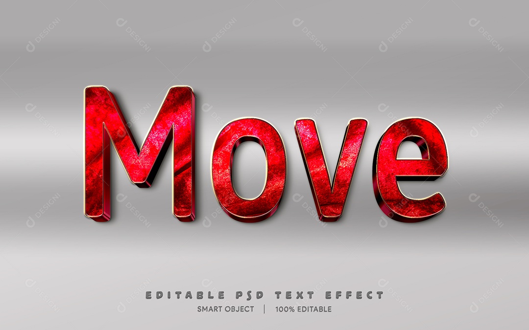 Efeito de Texto Move PSD Editável