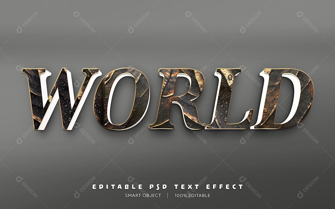 Efeito de Texto World PSD Editável