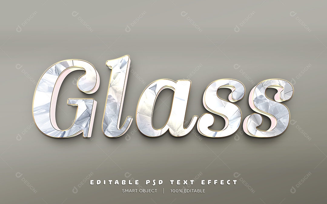 Efeito de Texto Glass PSD Editável