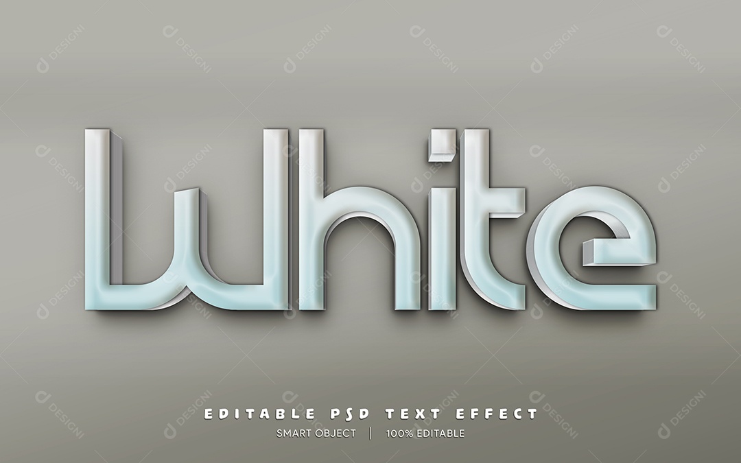 Efeito de Texto 3D White PSD Editável