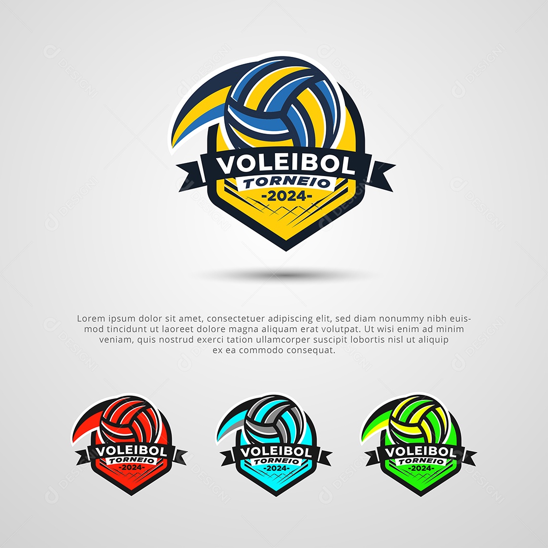 Torneio de Voleibol Logotipo Vetor EPS + AI Editável
