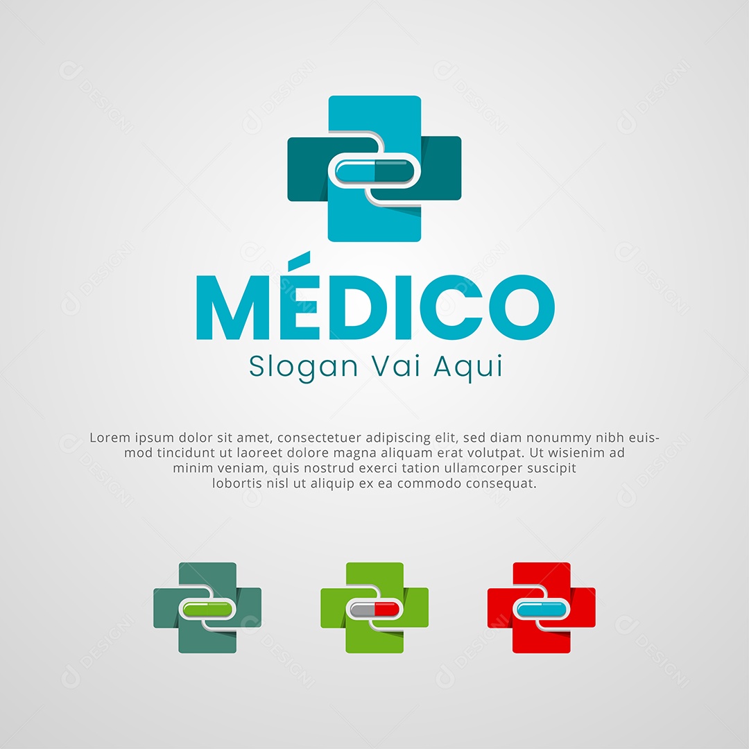 Logotipo Médico Vetor EPS + AI Editável