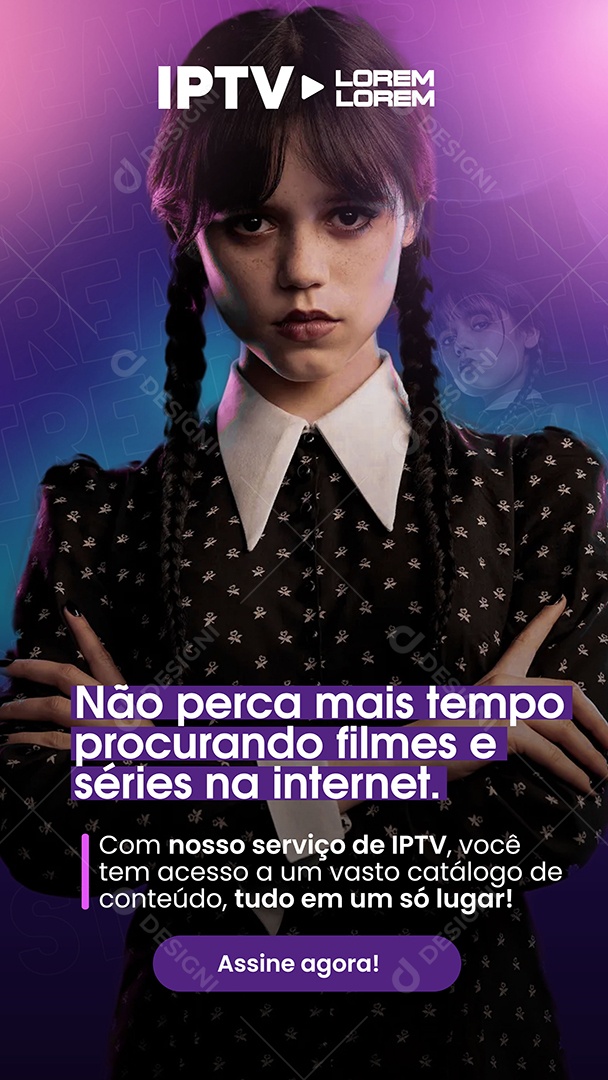 Story Não Perca Mais Tempo Procurando Filmes e Série na Internet Social Media PSD Editável