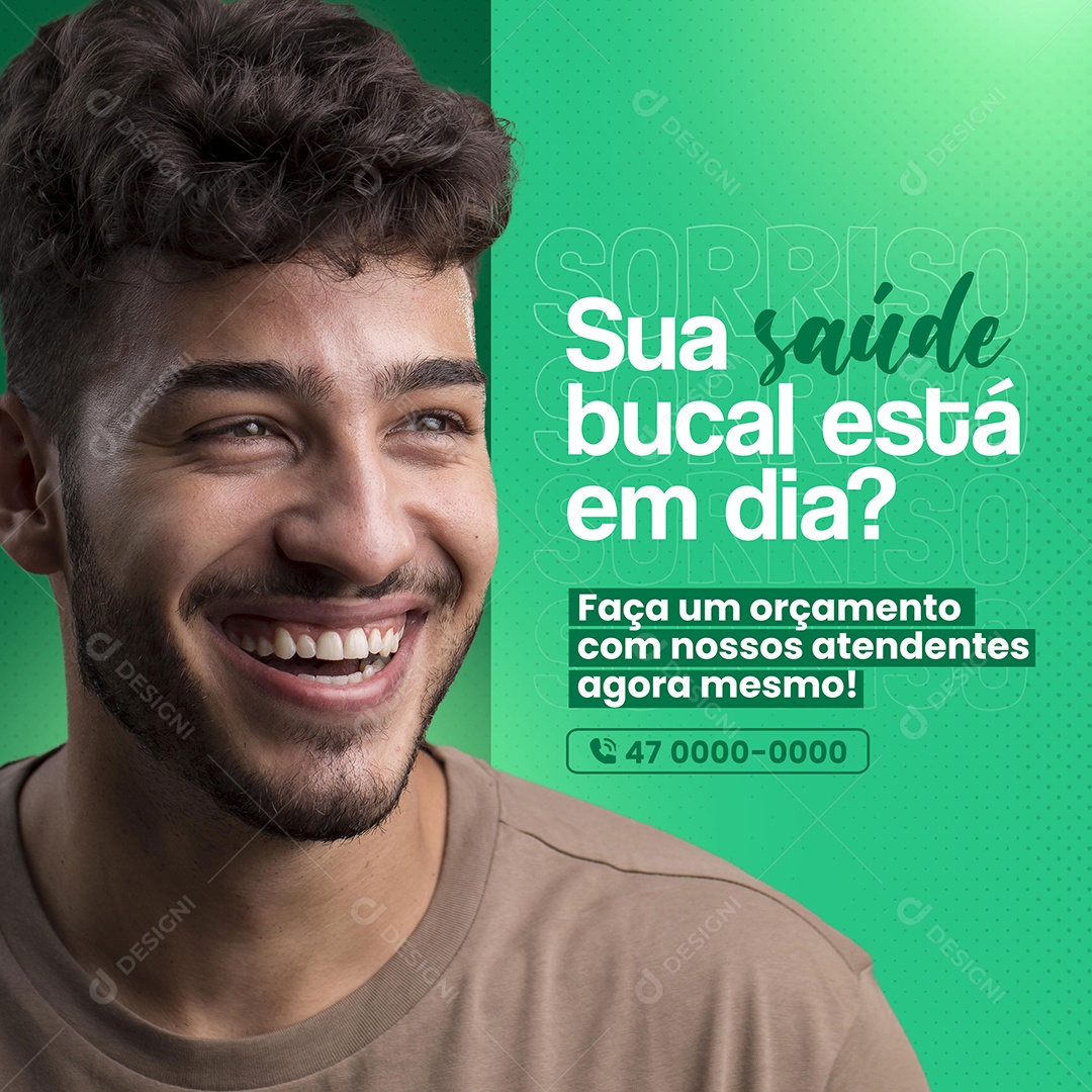 Sua Saúde Bucal Está em Dia? Social Media PSD Editável