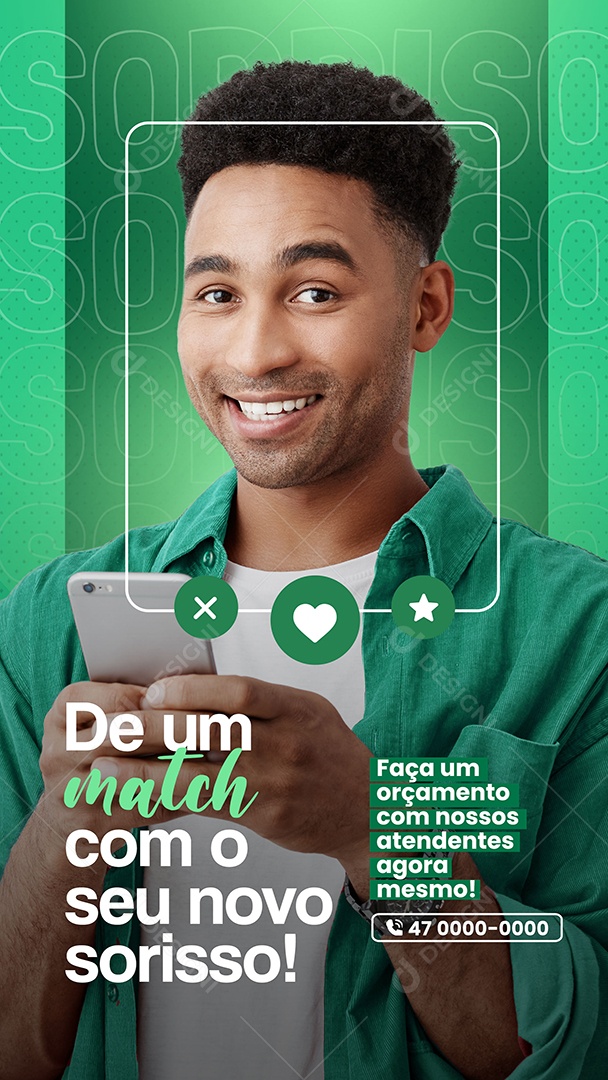 Story De um Match Com o Seu Novo Sorriso Social Media PSD Editável