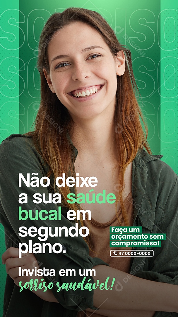 Story Não Deixe a Sua Saúde Bucal em Segundo Plano Social Media PSD Editável