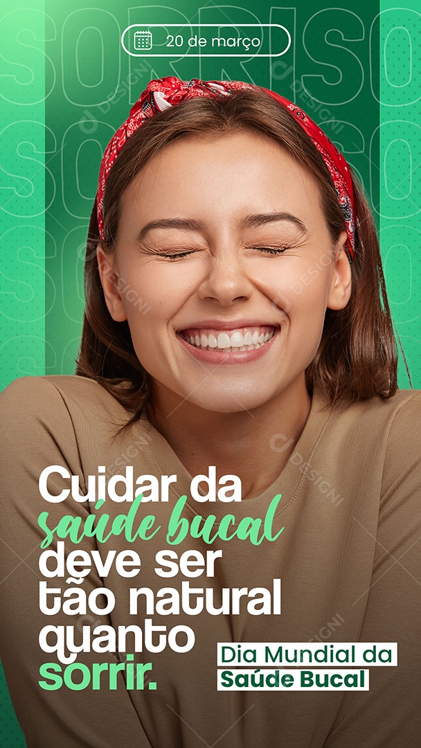 Story Dia Mundial da Saúde Bucal 20 de Março Social Media PSD Editável