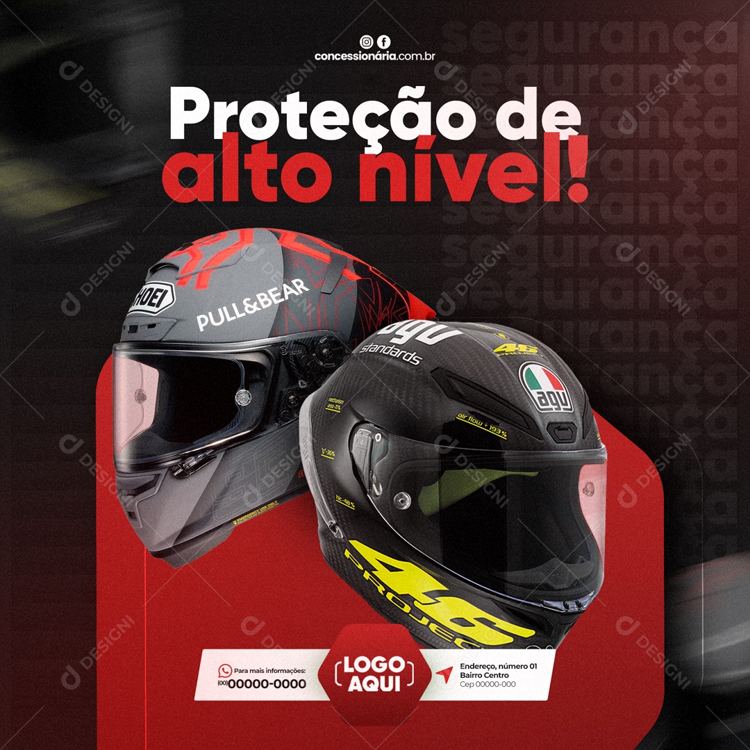 Proteção De Alto Nível Concessionária Social Media PSD Editável