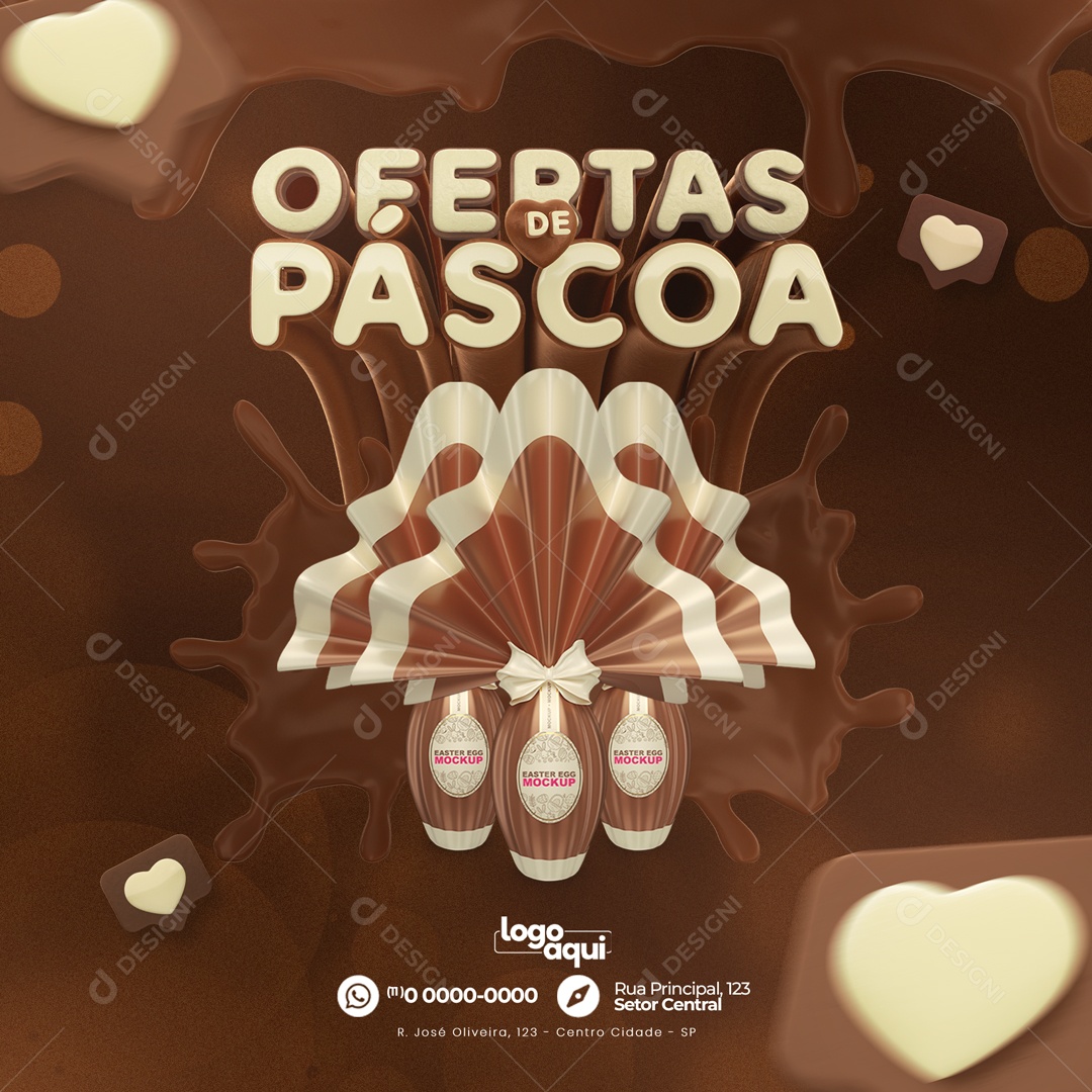 Ofertas De Páscoa Selo 3D Para Composição PSD