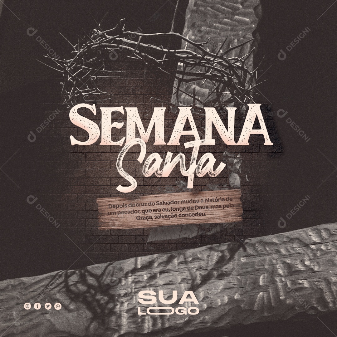 Depois Da Cruz Do Salvador Semana Santa Social Media PSD Editável