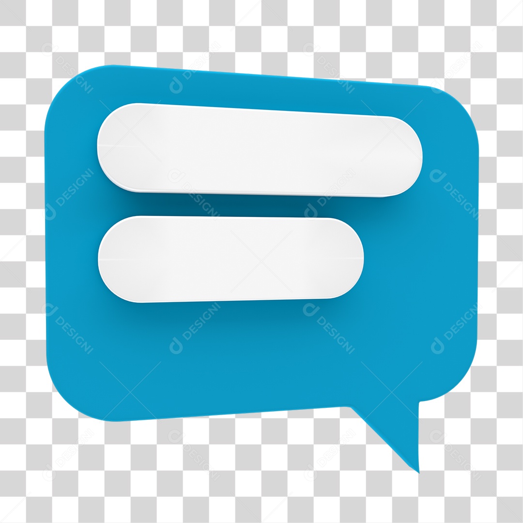 3D Dialog Bubble For Transparent PNG Composition