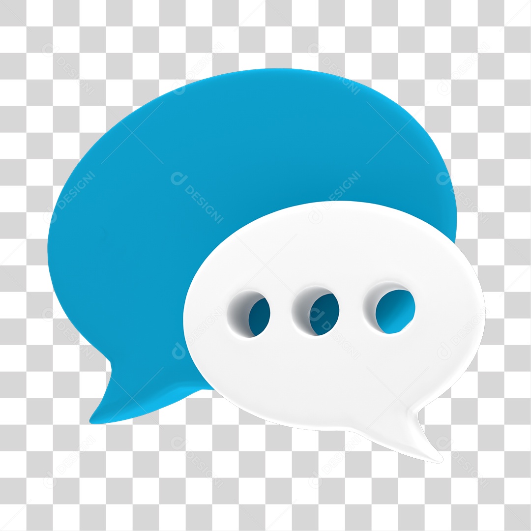 Balão de Diálogo 3D Para Composição PNG Transparente