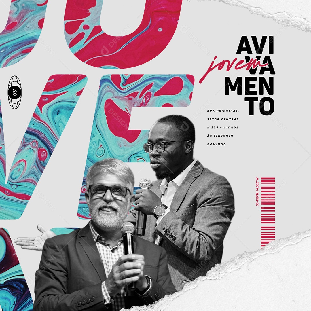 Avivamento Jovem Igreja Culto Gospel Social Media PSD Editável