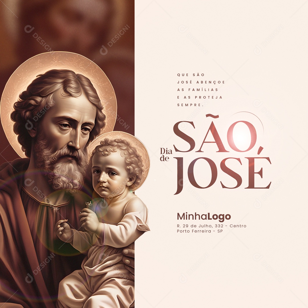 Que São José Abençoe As Famílias E As Proteja Sempre Dia de São José Social Media PSD Editável