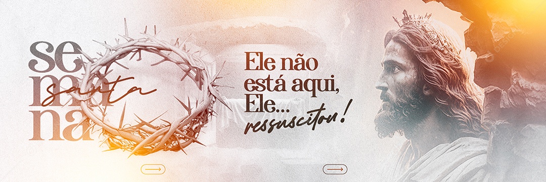 Ele Não Está Aqui Ele Ressuscitou Carrossel Semana Santa Social Media PSD Editável