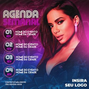 Flyer Agenda Semanal Anita Social Media PSD Editável