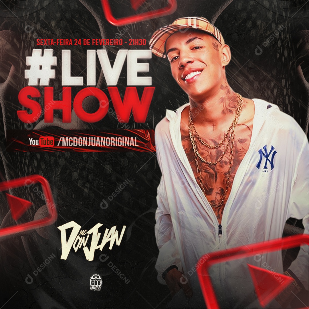 Flyer Live Show MC Don Juan Social Media PSD Editável