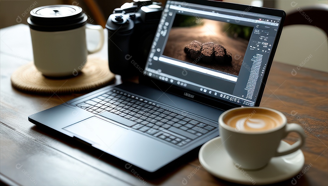 Mesa de escritório sobre essa mesa um notebook