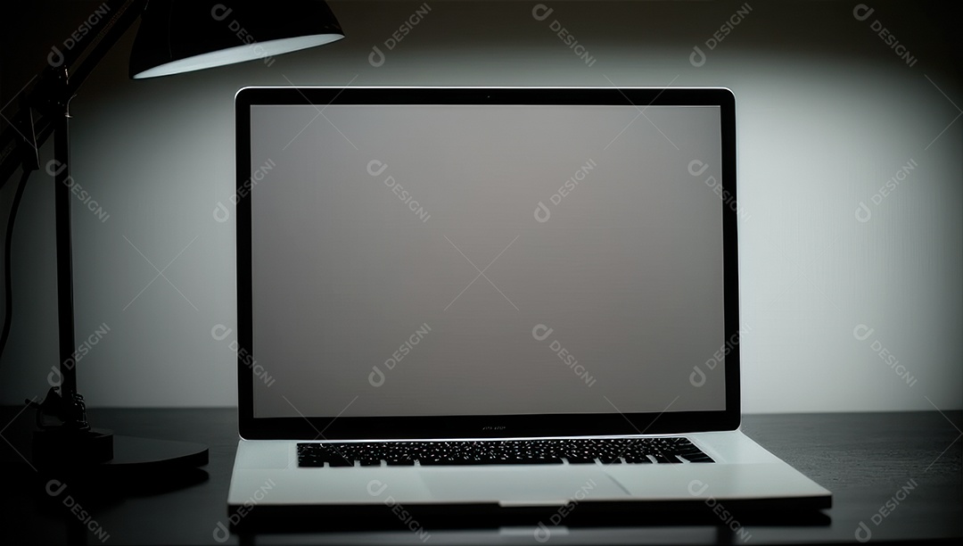 Mesa de escritório sobre essa mesa um notebook