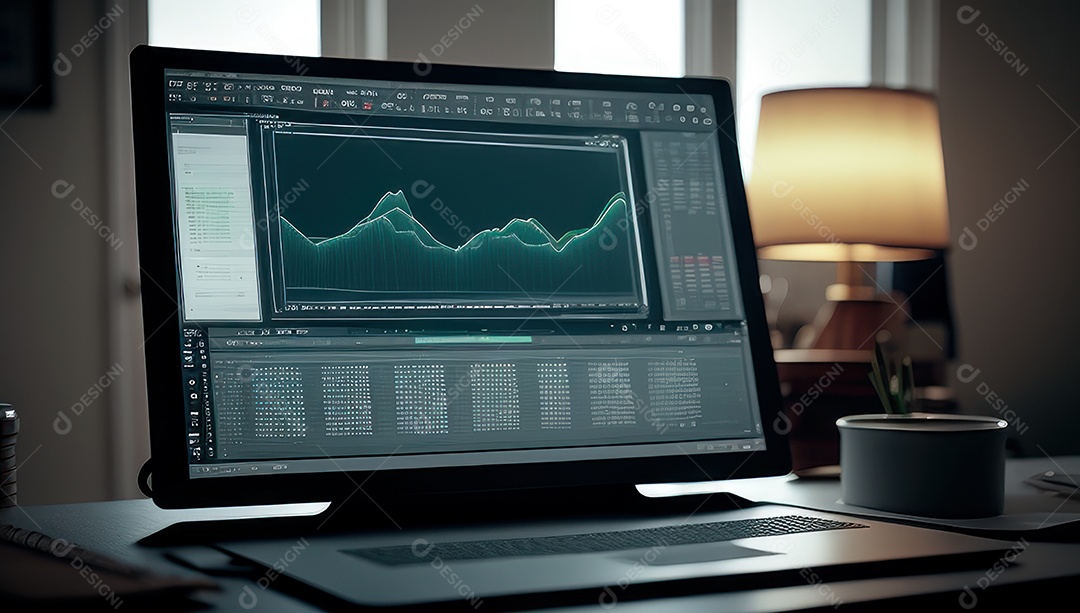 Mesa de escritório sobre essa mesa um notebook