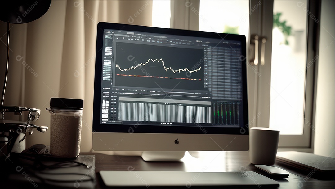 Mesa de escritório sobre essa mesa um notebook