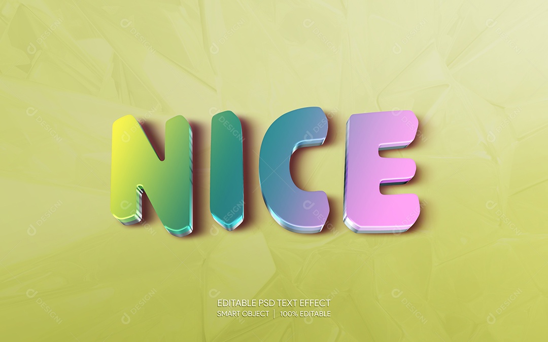 Efeito de Texto 3D Nice PSD Editável