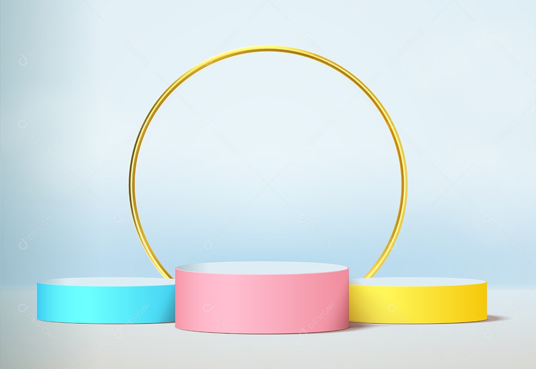 Fundo de Cena Abstrata Com Podium de Cores Suaves Para Produto EPS Editável